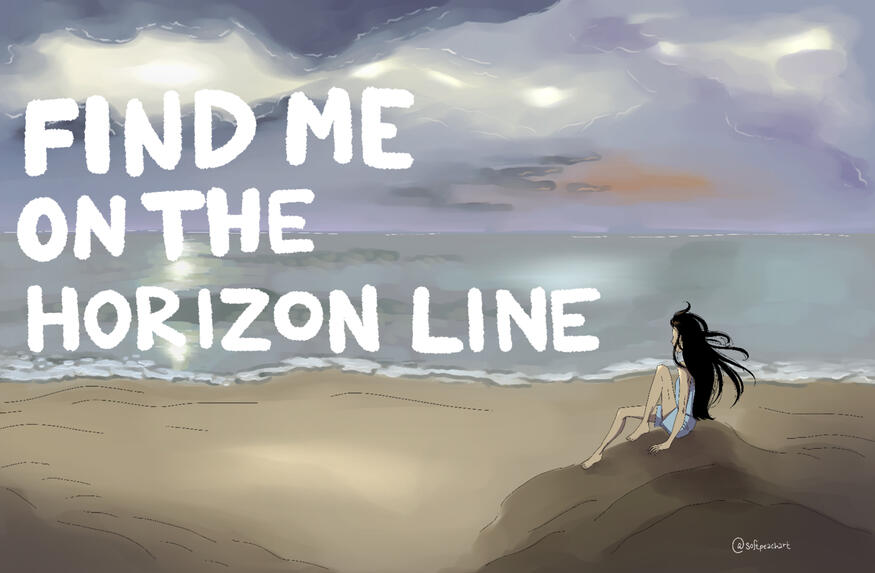 Find Me on the Horizon Line Concept